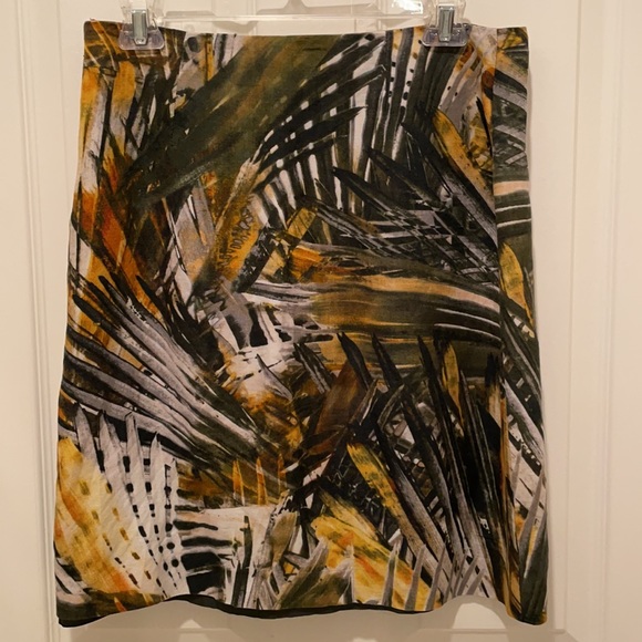 Premise Fully Lined Skirt SZ 4 Beautiful Tropical Print with Palm Leaves - Picture 2 of 10